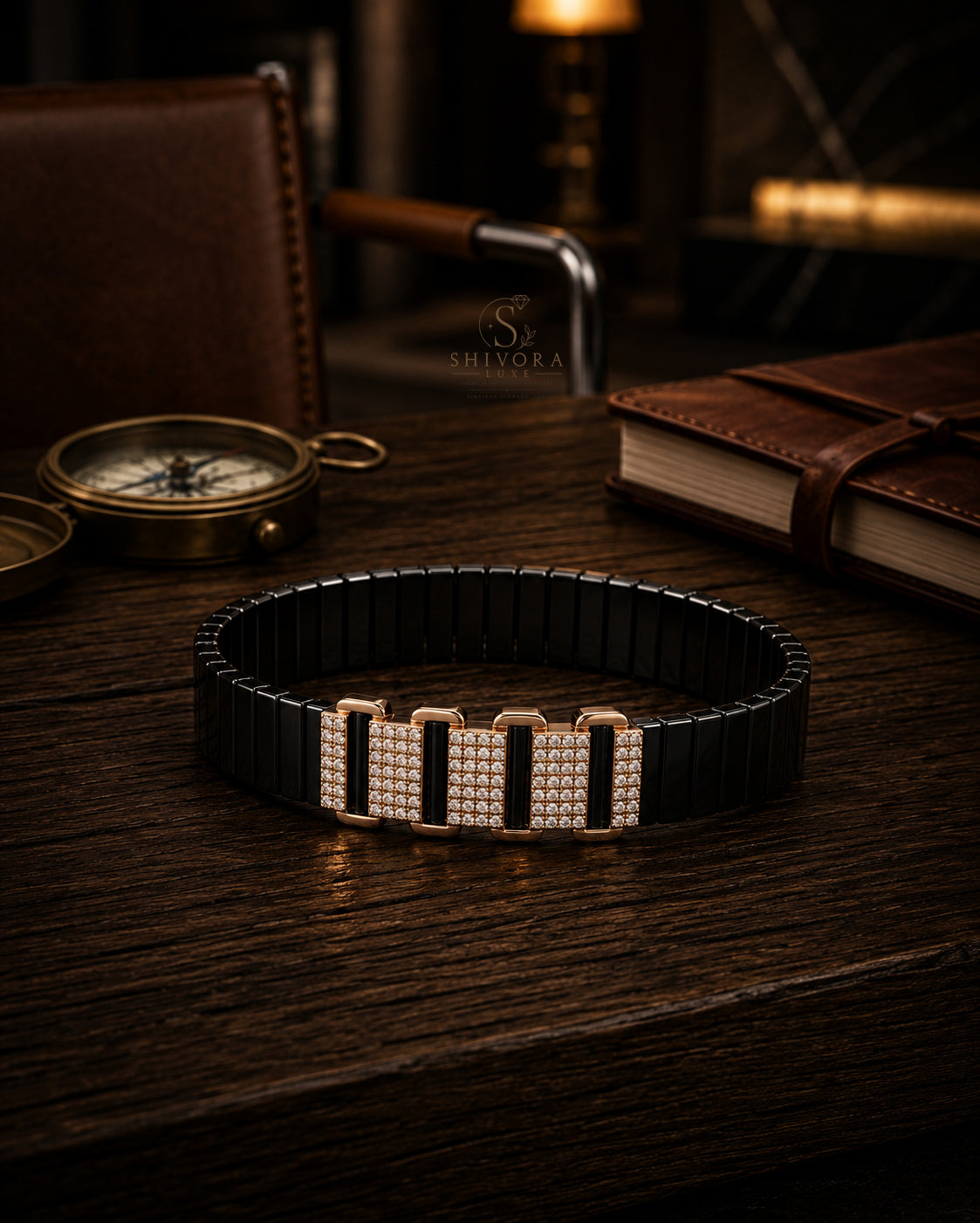 Modern Geometric Link Mens Bracelet