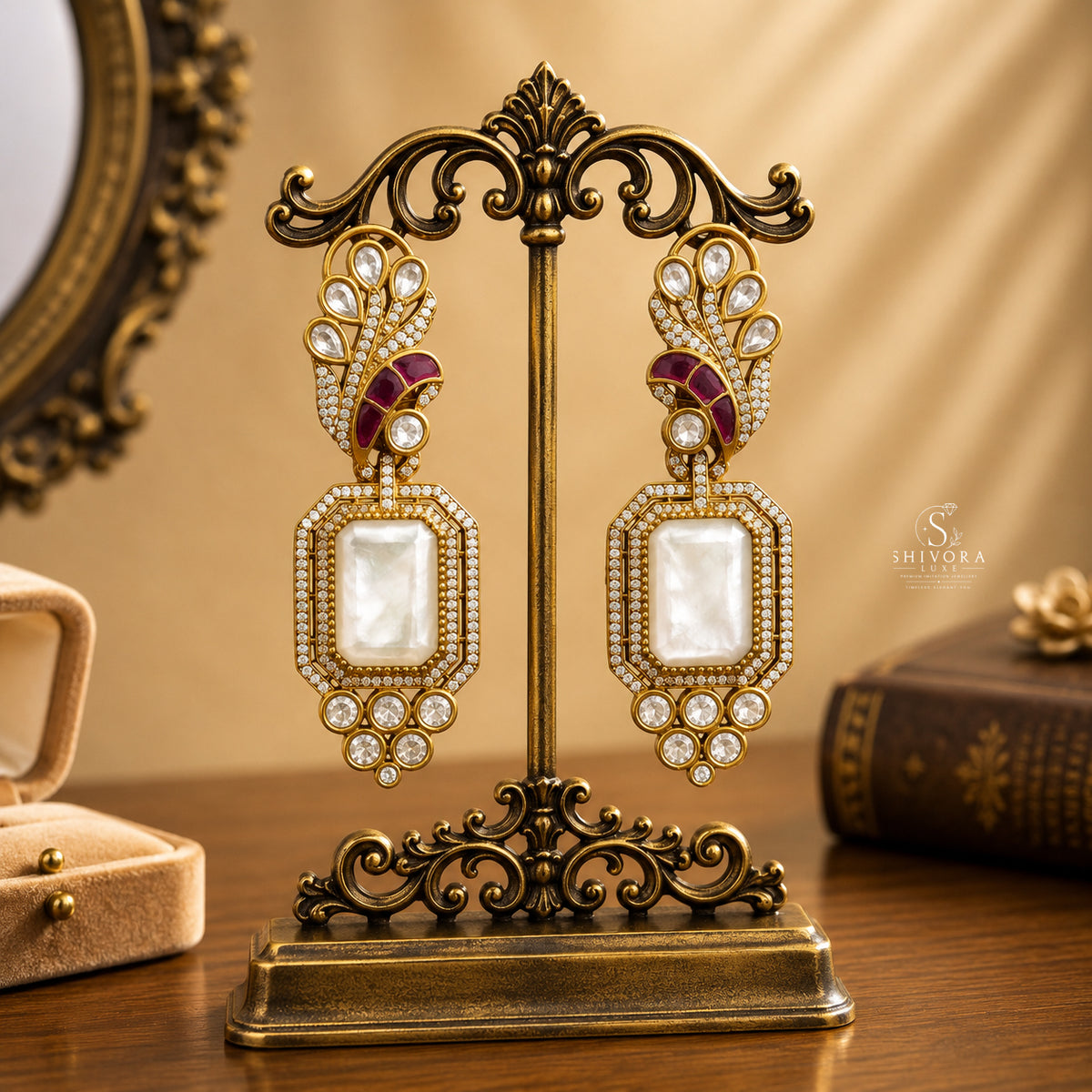Kundan Statement Drop Earrings