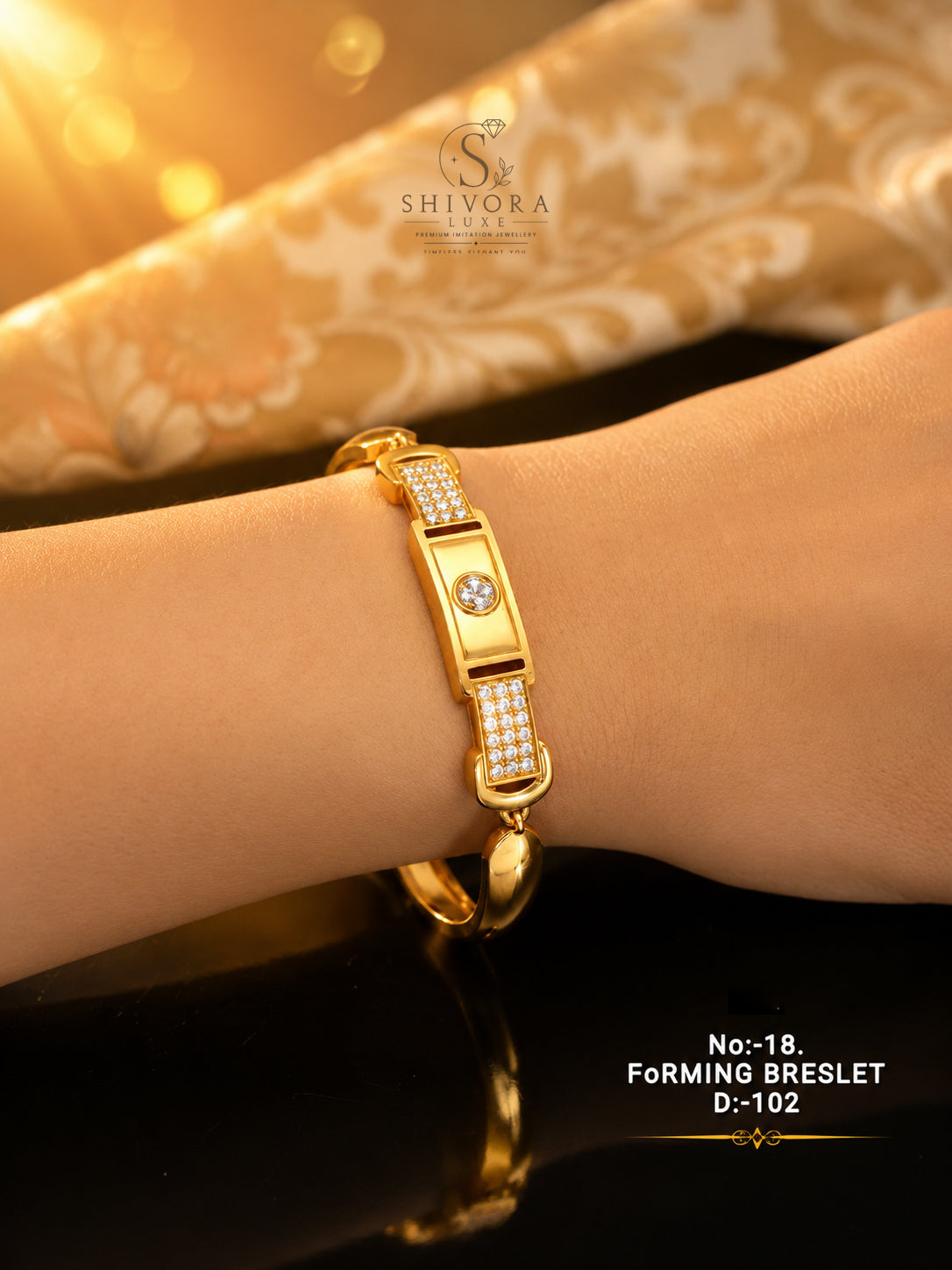 Square Dimond Gold Bracelet