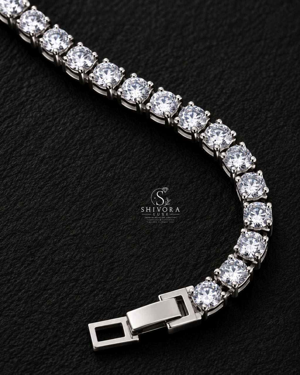 Crystal Silver Tennish Bracelet For Women & Men