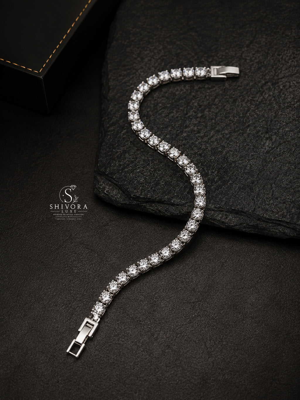 Crystal Silver Tennish Bracelet For Women & Men