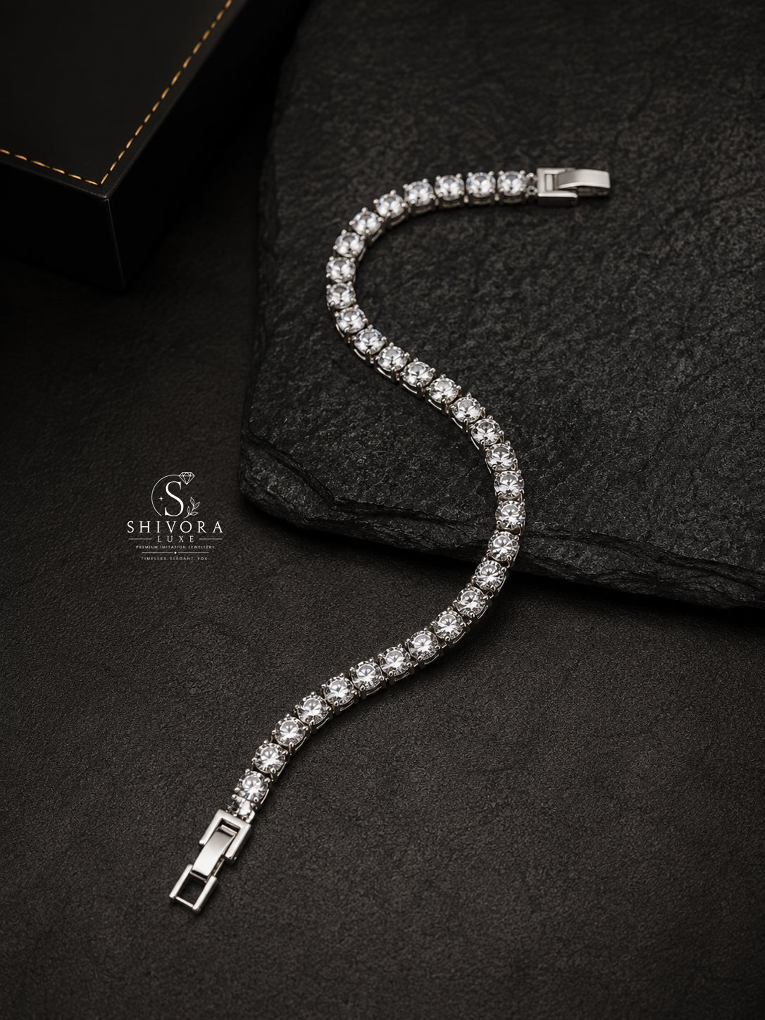 Crystal Silver Tennish Bracelet For Women & Men