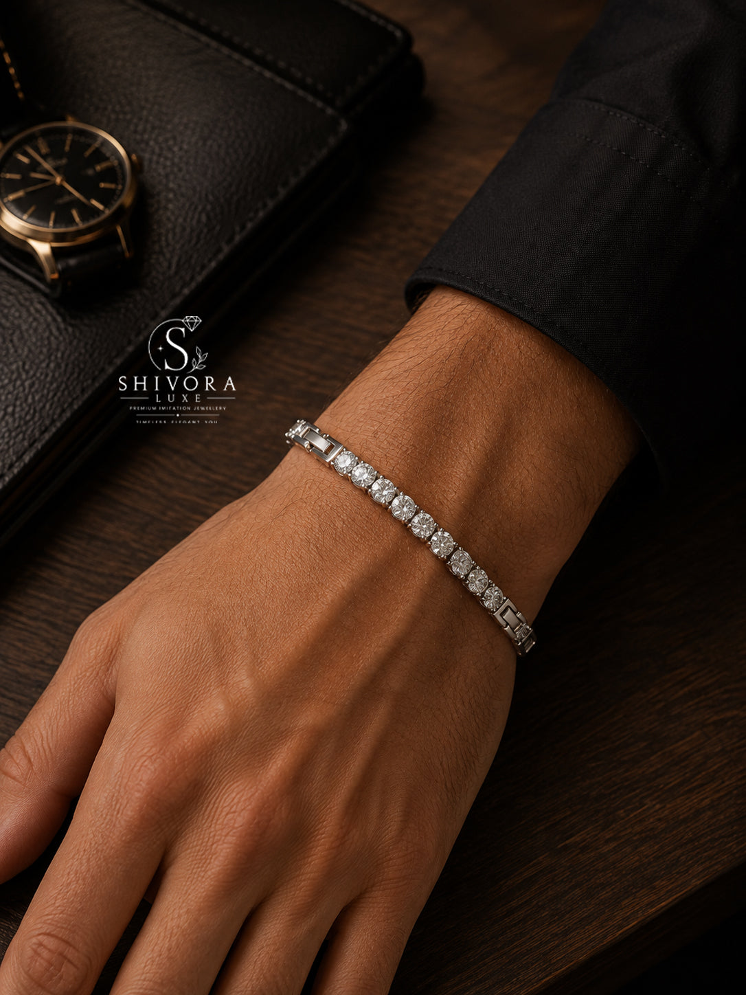 Crystal Silver Tennish Bracelet For Women & Men