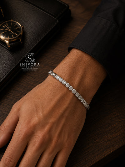 Crystal Silver Tennish Bracelet For Women & Men