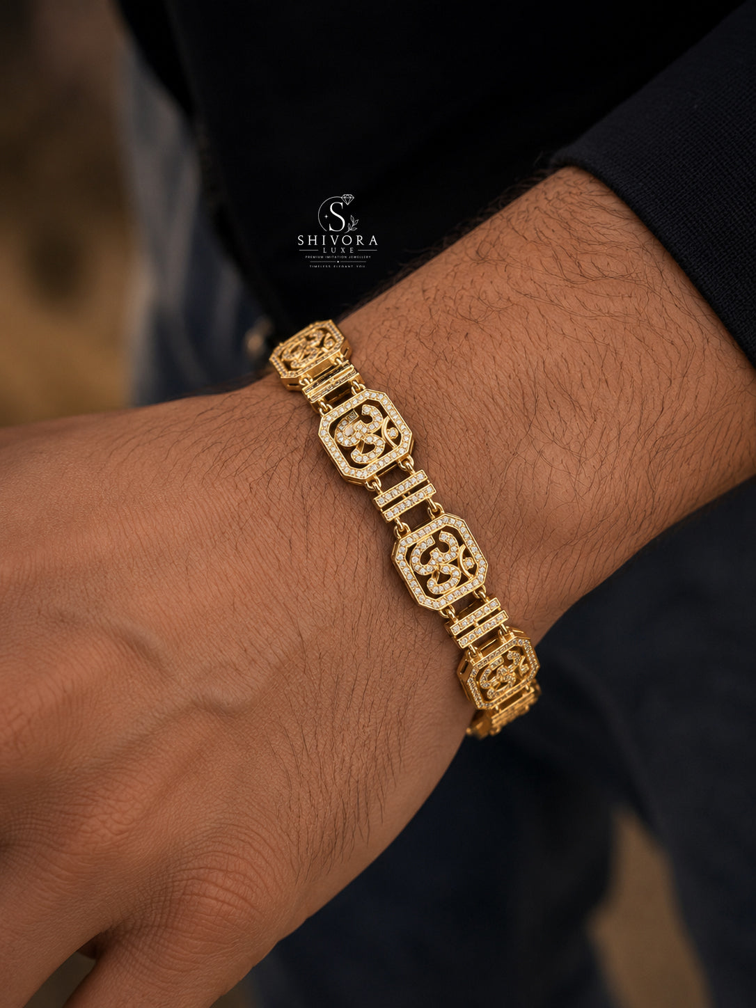 Luxury Gold Om Symbol Bracelet