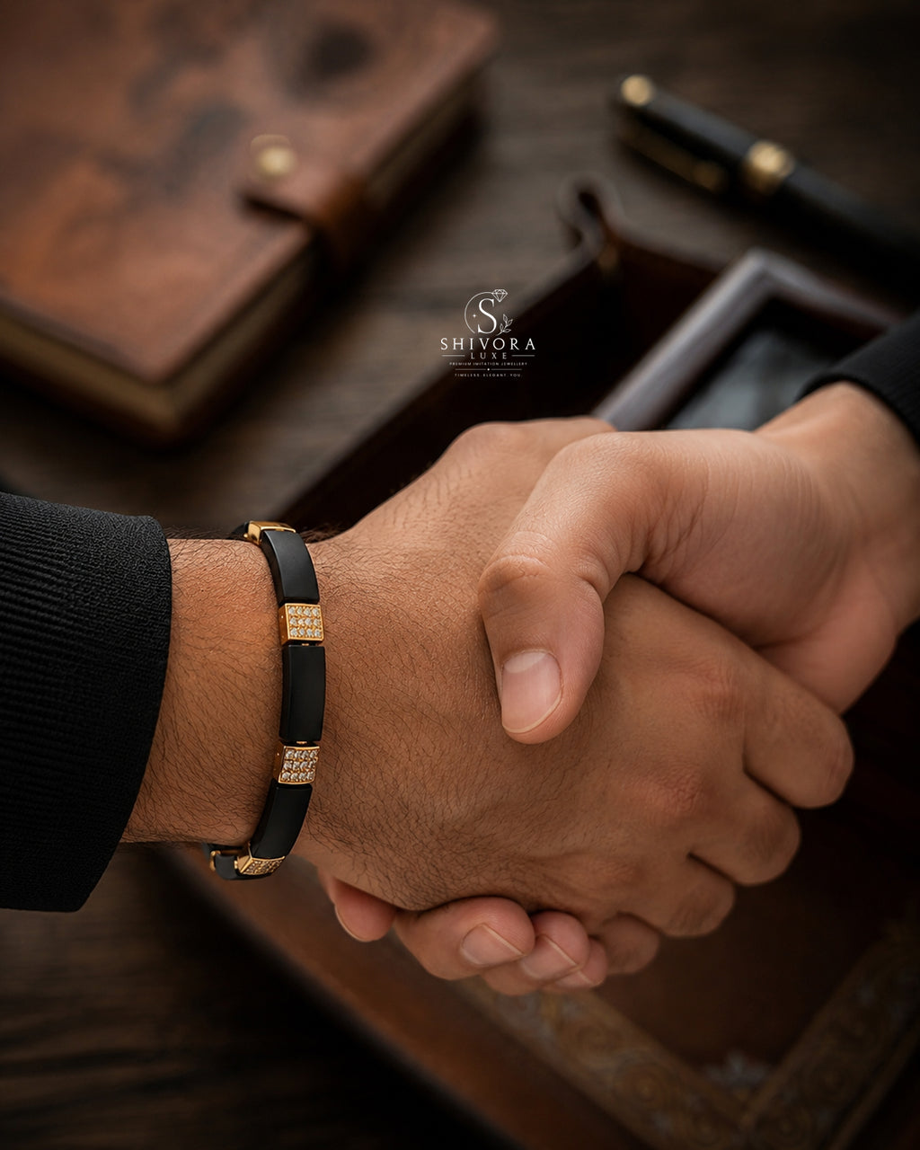 Gold & Black Silicone Bracelet for Men