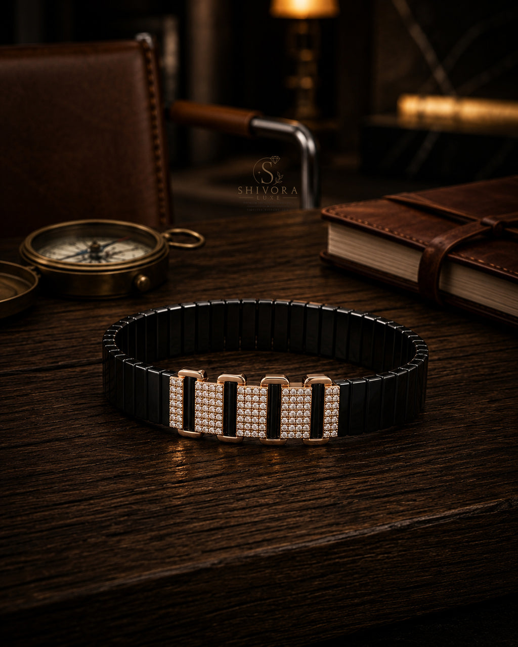 Modern Geometric Link Mens Bracelet