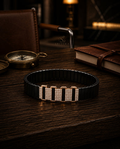 Modern Geometric Link Mens Bracelet