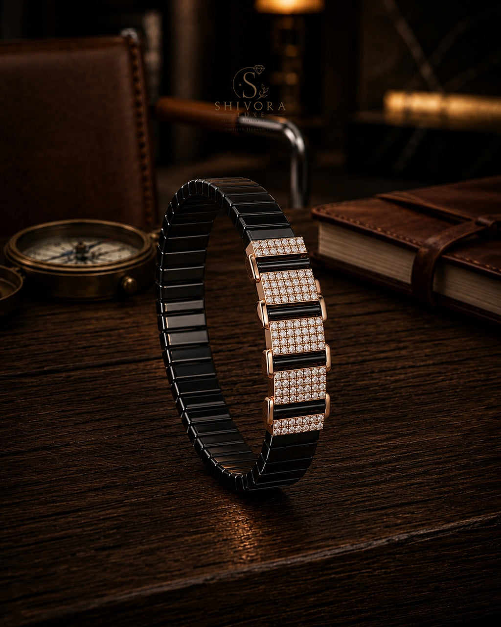 Modern Geometric Link Mens Bracelet