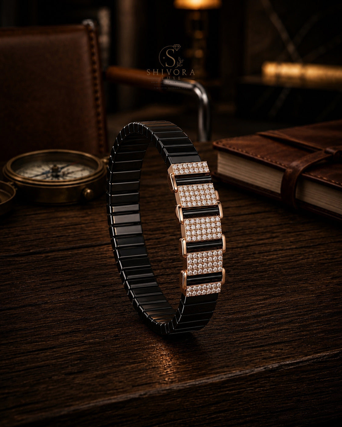 Modern Geometric Link Mens Bracelet