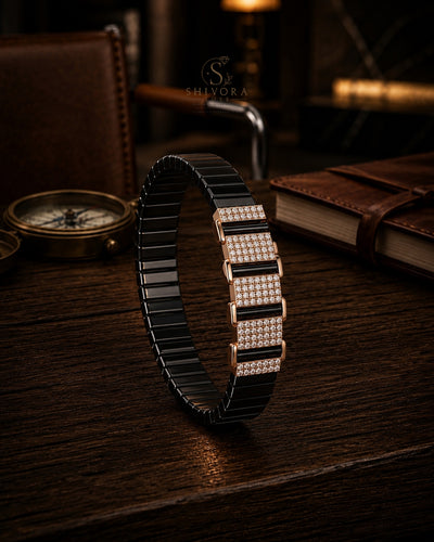 Modern Geometric Link Mens Bracelet