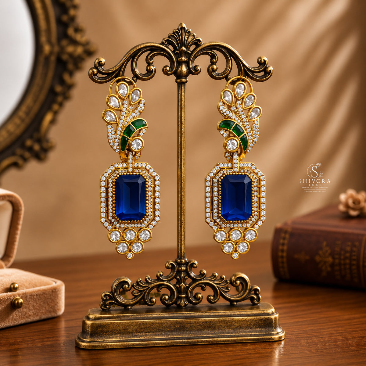 Kundan Statement Drop Earrings
