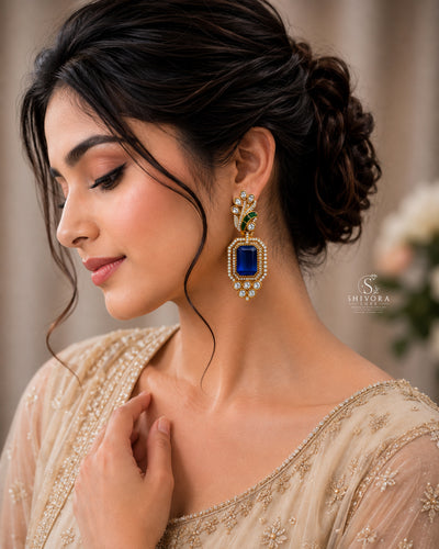 Kundan Statement Drop Earrings