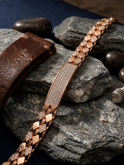 Rose Gold CZ Btacelet For Men