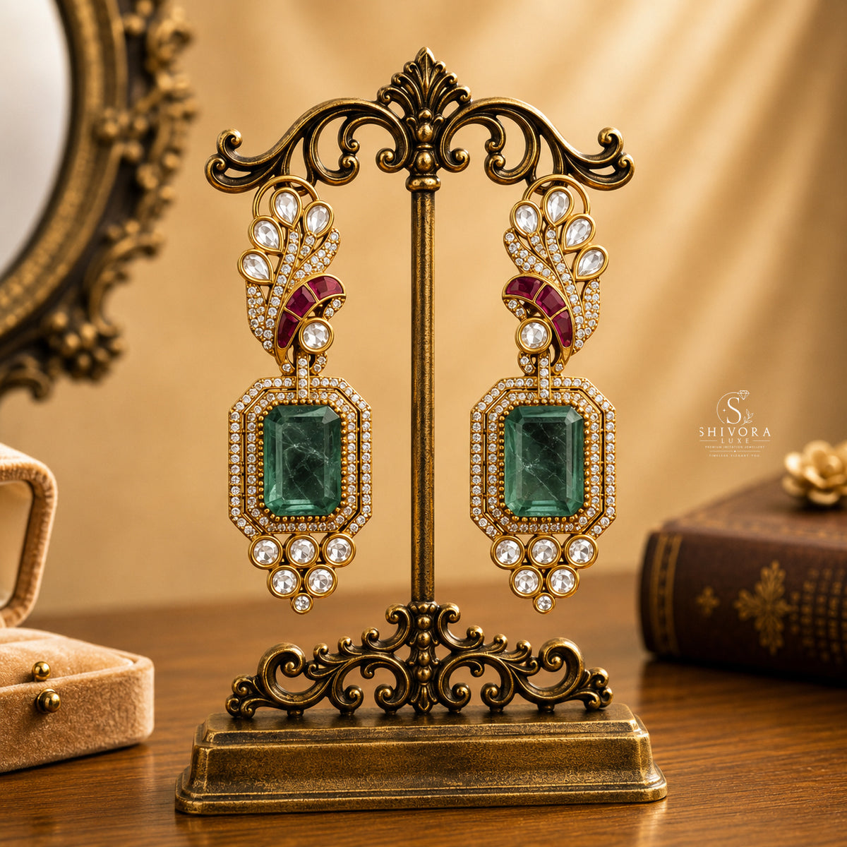 Kundan Statement Drop Earrings