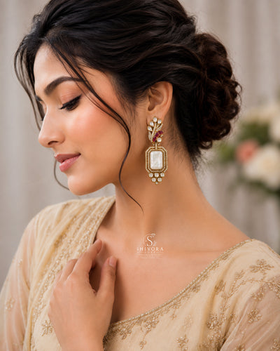Kundan Statement Drop Earrings