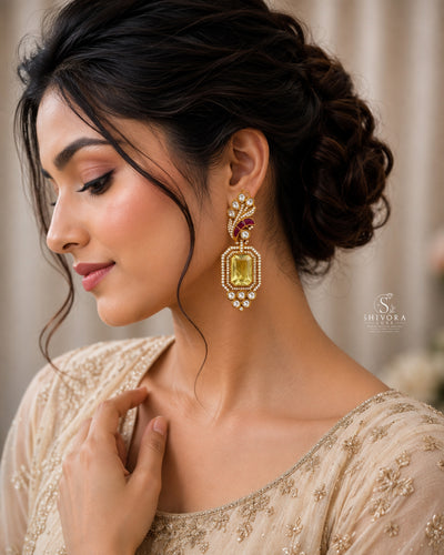 Kundan Statement Drop Earrings