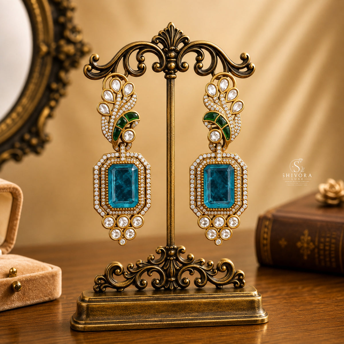 Kundan Statement Drop Earrings