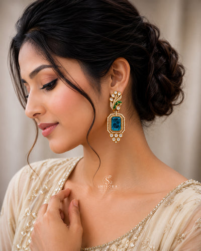 Kundan Statement Drop Earrings