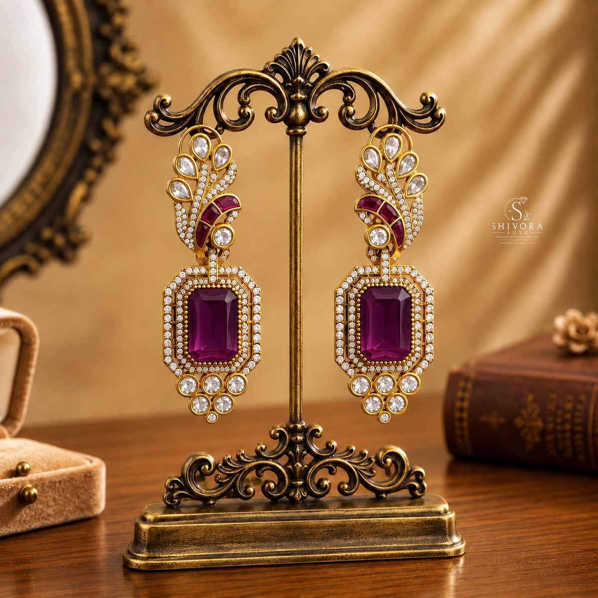 Kundan Statement Drop Earrings