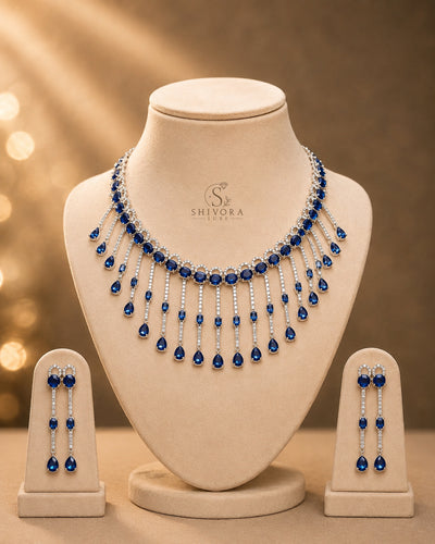 Ruby AD Diamond Necklace Set with Earrings
