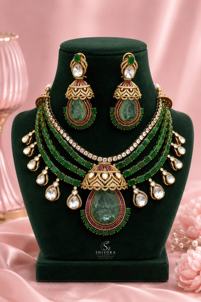 Shivora Luxe Premium AD Diamond Necklace Set for Women