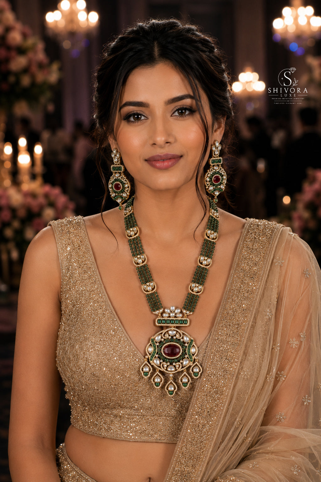 Shivora Luxe Premium AD Diamond Necklace Set for Women