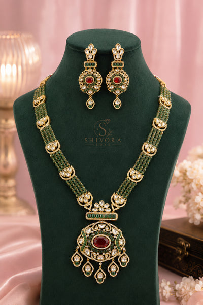 Shivora Luxe Premium AD Diamond Necklace Set for Women